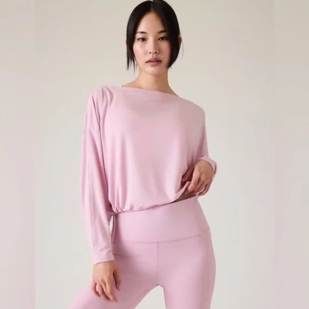 Athleta Cool Down Top in Begonia Pink Size M - Picture 2 of 14